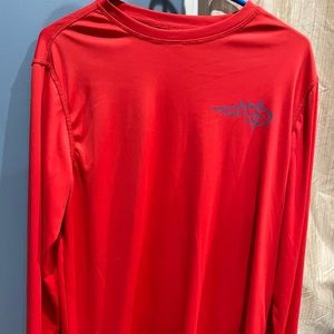 Long sleeve, red fishing shirt